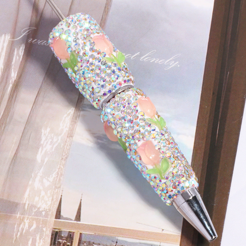 Wholesale wholesale beadable pens  flower diamond pen full diamond bead pen DIY